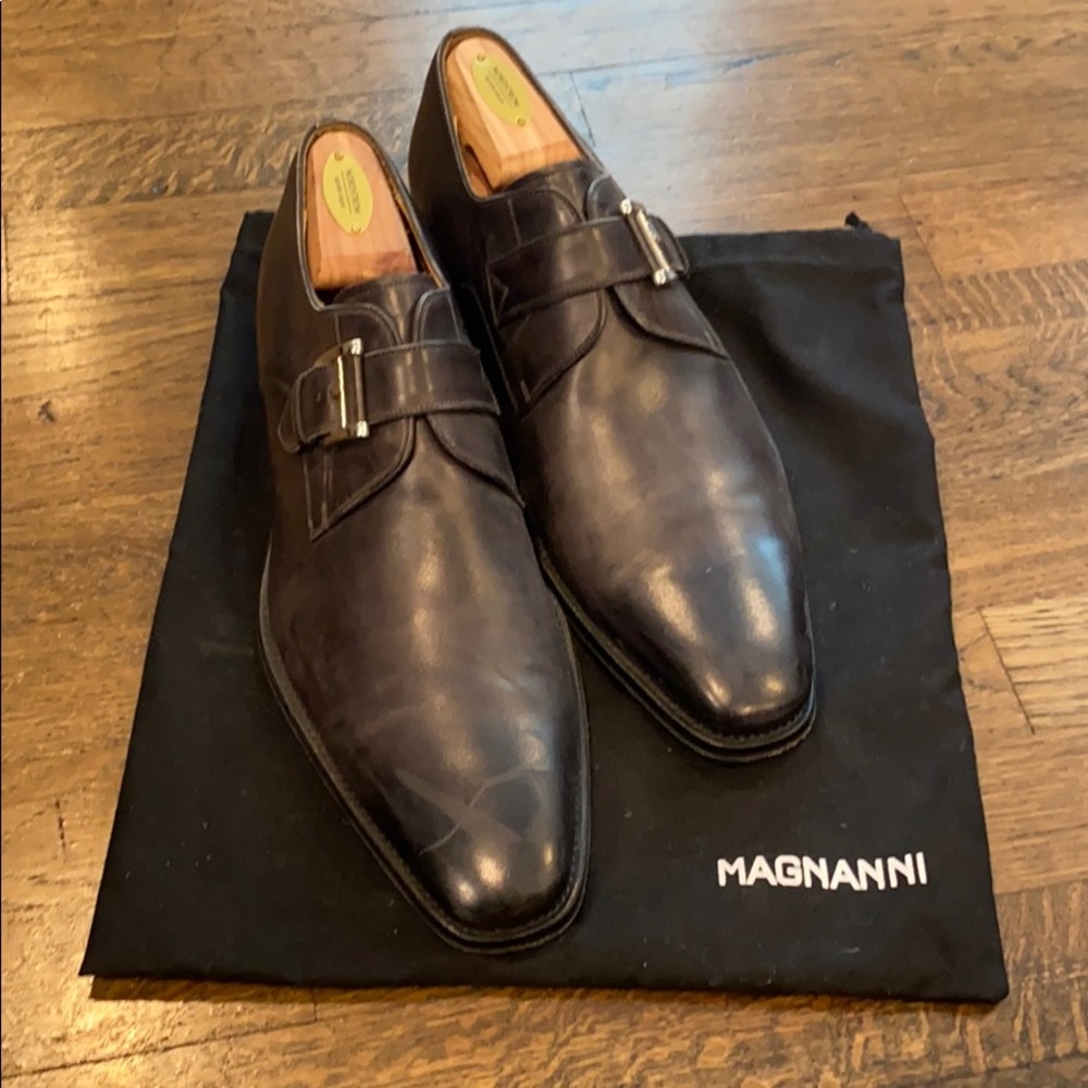 Magnanni Dark Brown Monk Strap Shoe
